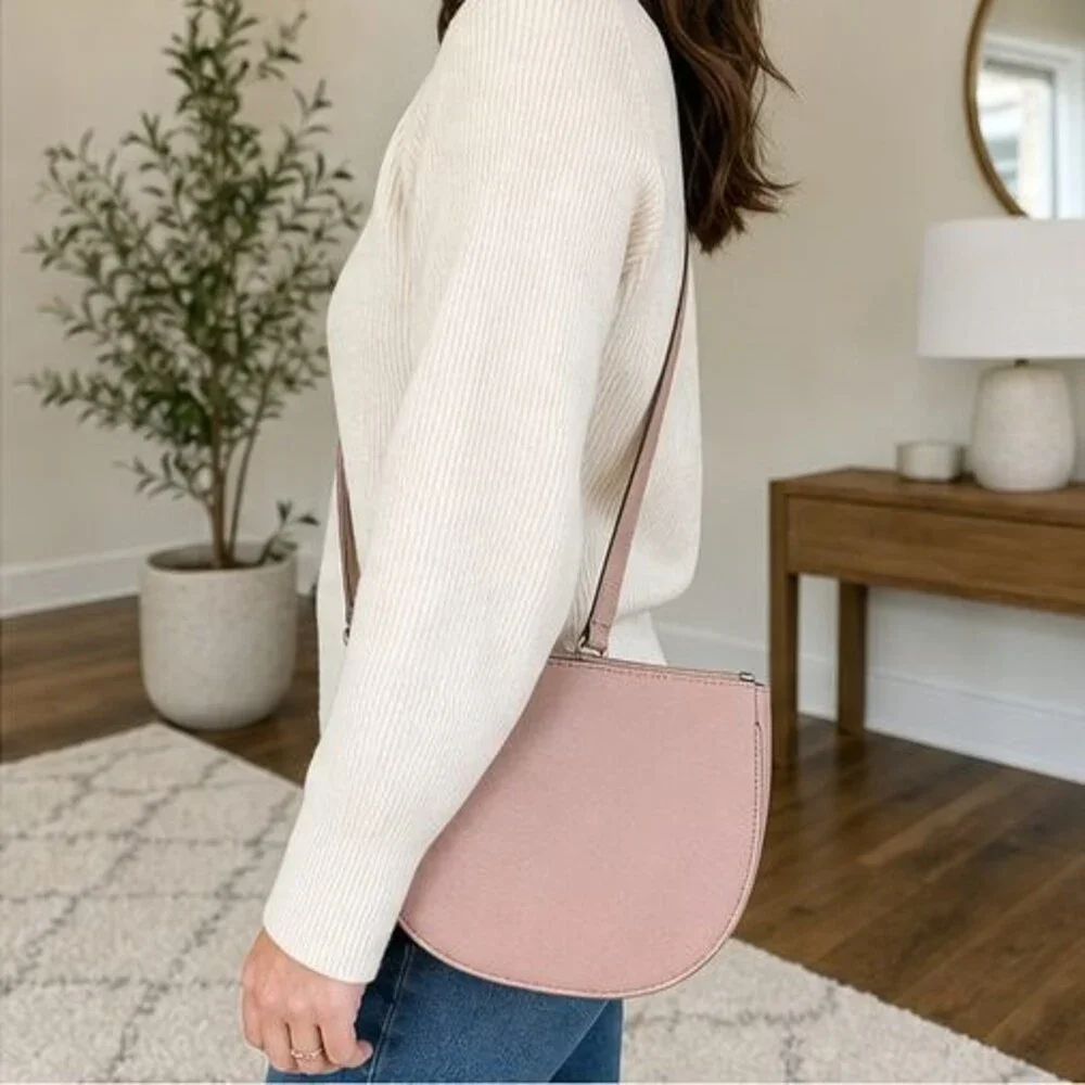 Blush Saffiano Crossbody Bag